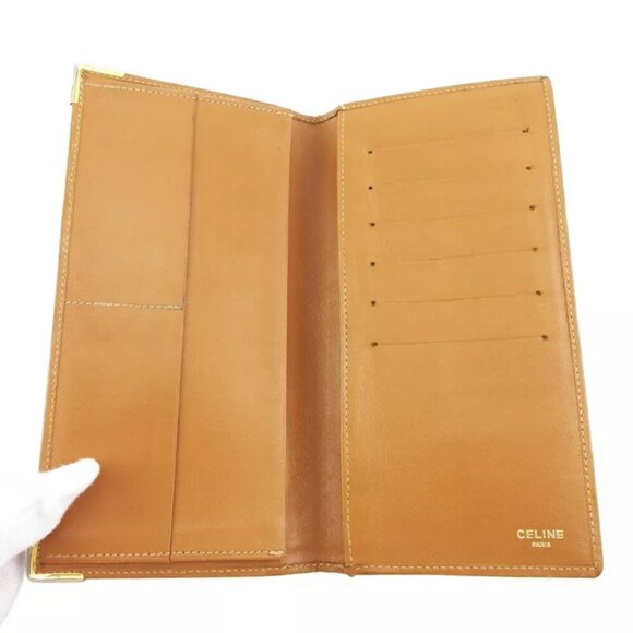 CELINE Long billing Macadam beige PVC x Leather Authentic USED - Picture 6 of 11